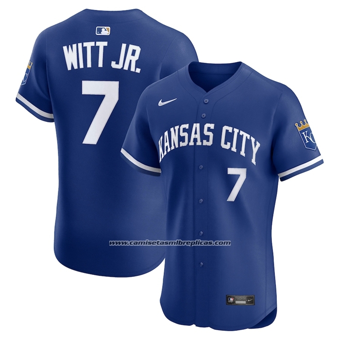 Camiseta Beisbol Hombre Kansas City Royals Bobby Witt Jr Alterno 2 Elite Azul